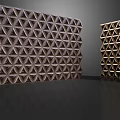 Decorative Wall Panels with Geometric Patterns in Brown and Gold 3D Textures 3d model