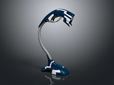 Modern Blue And White Table Lamp With Flexible Gooseneck And Stable Base 3d model