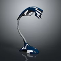 Modern Blue And White Table Lamp With Flexible Gooseneck And Stable Base