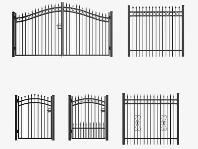 Various Iron Gate And Fence Designs For Home Exterior Decoration 3d model