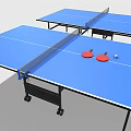 Blue Ping Pong Tables With Red Paddles And White Ball For Sports Equipment