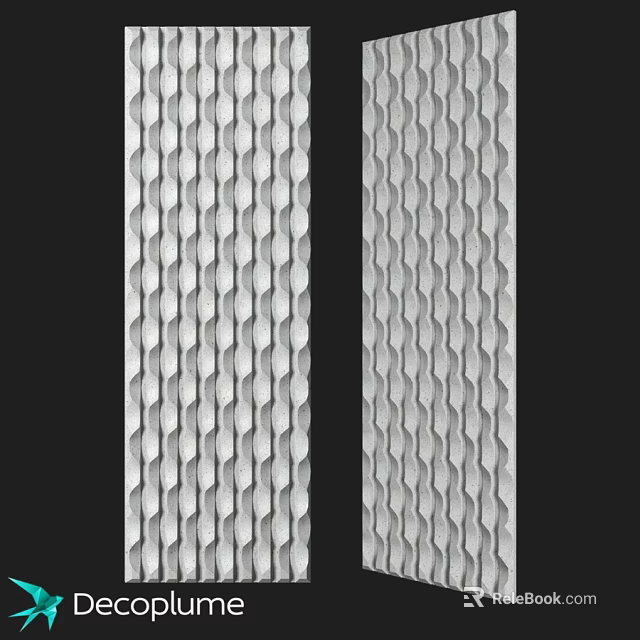 Textured Metal Components With Wavy Surface Pattern And Silver Finish Design 3d model 