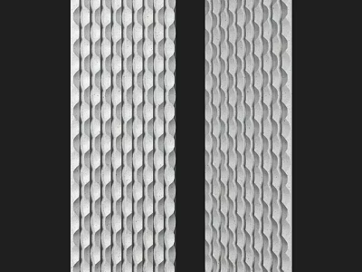 Textured Metal Components With Wavy Surface Pattern And Silver Finish Design 3d model