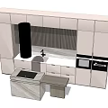 Simple Open Cabinet Dining Island Table 3d model