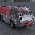 Red Fire Truck With Emergency Ladder And Firefighting Equipment For Rescue