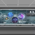 Exhibition Hall Culture Wall With Digital Empowerment Tech Graphics And Data Visualization 3d model