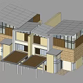Modern Twin Villa Exterior With Connected Units Roof Balconies And Large Windows