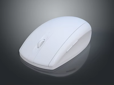White Wireless Computer Mouse With Ergonomic Design Smooth Surface And Scroll Wheel 3d model