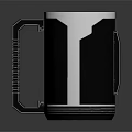Modern Black and White Mug Featuring Unique Handle Textured Surface And Colorful Details