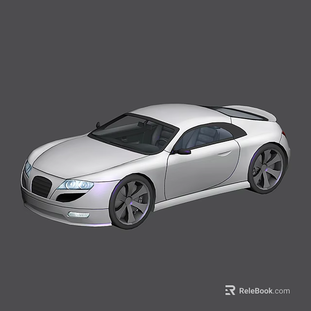 White Two Door Sports Car With Sleek Aerodynamic Design And Alloy Wheels 3d model 