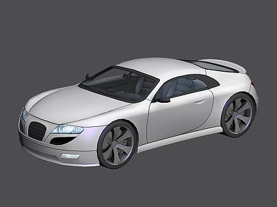 White Two Door Sports Car With Sleek Aerodynamic Design And Alloy Wheels 3d model