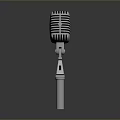 Vintage Retro Microphone With Metal Stand And Grille Head Classic Design For Home Use
