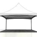 White Canopy Tent with Black Metal Frame and Spacious Structure for Outdoor Events