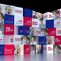 Photo Check-in Spot With Red Blue White Boards 28 Deli FUNPLUS Logos And People