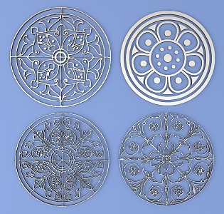 Carved Round Carved Traditional Pattern Lattice Carved Pattern Carved Pattern Classical Pattern 3d model