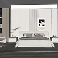 Modern Bedroom Interior Design With Large Bed Soft Rug Armchair And Framed Artwork