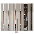 Furniture Solid Wood Bookcase Locker 3d model