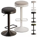 Modern Black And White Bar Stools With Round Base And Footrest Stylish Design