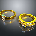 Stylish Gold Daily Essential Rings With Oval Green Gemstone Small Diamonds Black Stone Design