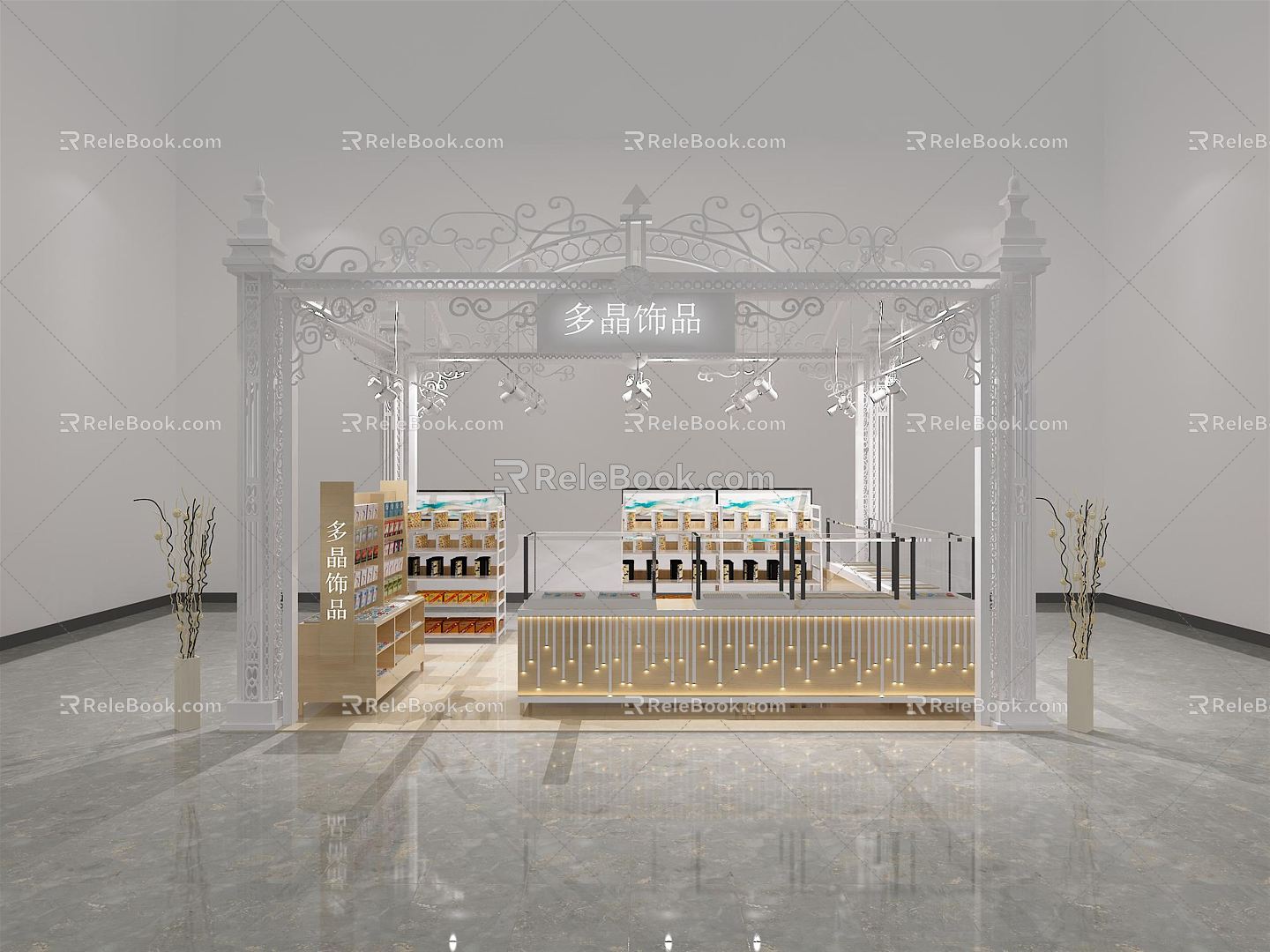 Jane Europe jewelry store clean up shop gold shop silver shop shopping mall commercial space simple space jewelry 3d model