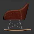 Modern Red Velvet Single Sofa Armchair With Curved Design And Wooden Legs