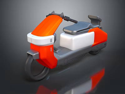 Stylish Modern Orange And White Motorcycle With Streamlined Body And Gray Accents 3d model