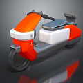 Stylish Modern Orange And White Motorcycle With Streamlined Body And Gray Accents