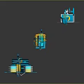 Various Network Technology Icons Including Satellite Server Shield Router And Signal Tower
