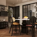 Middle Ancient Retro Home Restaurant Middle Ancient Style Restaurant Open Restaurant Retro Style Restaurant Middle Ancient Style Sideboard Middle Ancient Style Dining Table and Chair 3d model