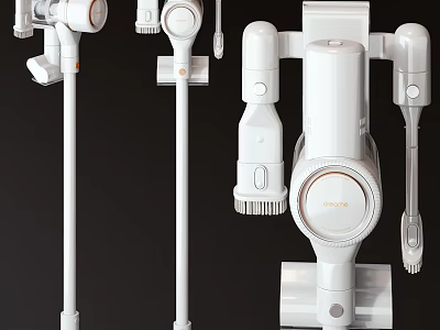 Modern Deerma Handheld Vacuum Cleaner With White Design And Multiple Attachments 3d model