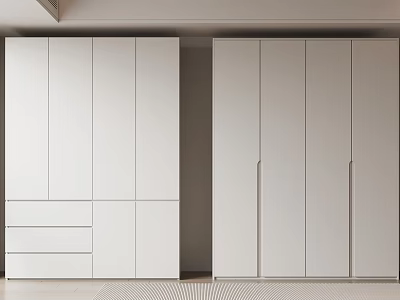 White Modern Wardrobes Interior Design With Drawers And Sliding Doors 3d model