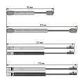 Stainless Steel Gas Spring Hydraulic Support Rods With Mounting Brackets And Screws