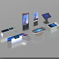Modern Public Facilities Featuring Interactive Information Kiosks And Digital Touch Screens