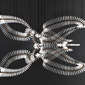 Modern Unique Leaf Shaped Chandelier With Metal Frame And White Accents