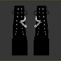 Black Lace Up Platform Boots With Chain Detail And Chunky Soles