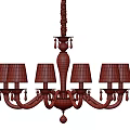 Elegant White Chandelier With Crystal Accents And Six Fabric Lampshades Design