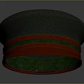 Military Style Dark Green Cap Featuring Red Brim And Green Stripe Everyday Essential Accessory