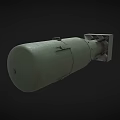 Cylindrical Green Military Metal Bomb With Mechanical Fuse And Connection Parts