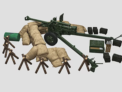 Shore Artillery Military Props 3d model