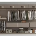 Stylish Modern Wardrobe Design With Hanging Clothes Drawers And Top Storage Shelves