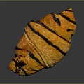 Freshly Baked Golden Brown Croissant With Chocolate Stripes And Flaky Texture