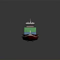 Cargo Ship With Colorful Containers And Red Hull 3d model