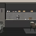 Modern Open Concept Break Room Interior With Cabinets Coffee Machine And Tables 3d model