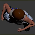Kid With Red Hair Gray Tank Top Light Blue Shorts Brown Belt Black Boots Standing