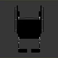 Black Modern Wheelchair With Metal Frame Armrests And Wheels On Reflective Surface