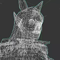Futuristic Game and Movie Character With Cat Ear Headgear Blonde Hair Red Eyes Armored Outfit