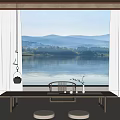 New Chinese Curtain Window Screen 3d model