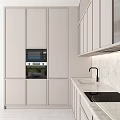 Elegant Modern Kitchen Interior With White Cabinets And Marble Island Countertop