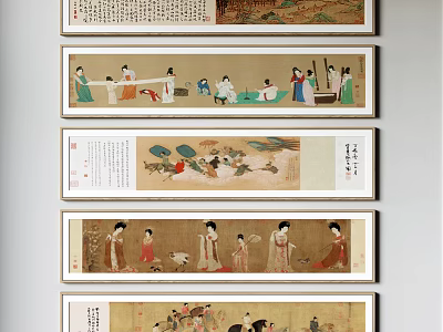 Traditional Chinese Figure Paintings Featuring Ancient Figures And Classical Cultural Scenes 3d model