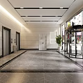 Modern elevator hall reception hall 3d model